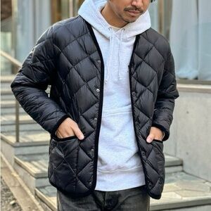 TAION |garmentory| piping v neck quilted cardigan in navy - small NWOT